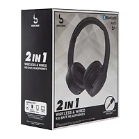 2-in-1 Wireless & Wired Bluetooth® Kid-Safe Headphones With Mic