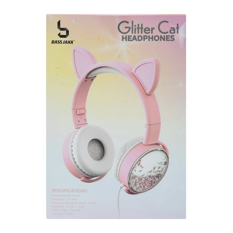 Glitter Cat Liquid Aux-in Headphones With Mic