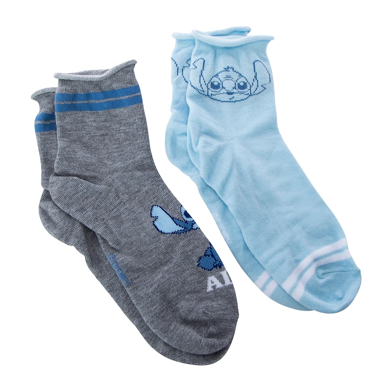 Disney Stitch Womens Capris Socks 2-Pack
