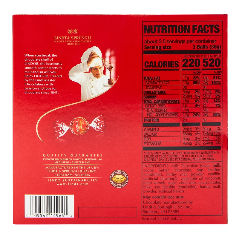 Lindt® Lindor Milk Chocolate Truffles 3oz - 7-Count