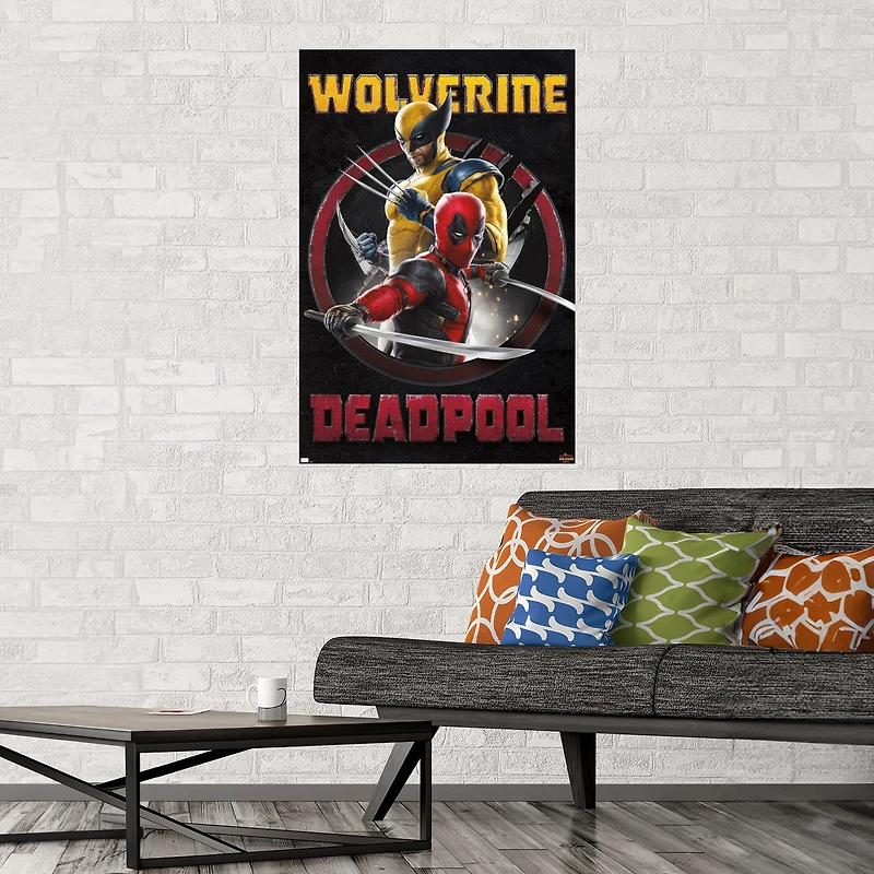 Marvel Wolverine & Deadpool Wall Art Poster 22.3in x 34in