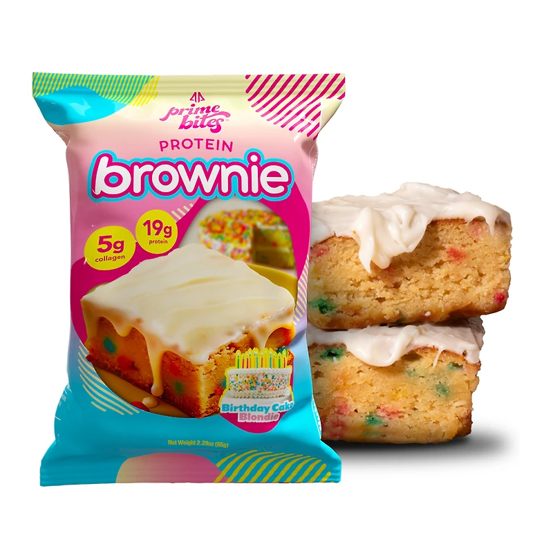 Prime Bites® Protein Brownie 2.29oz - Birthday Cake Blondie