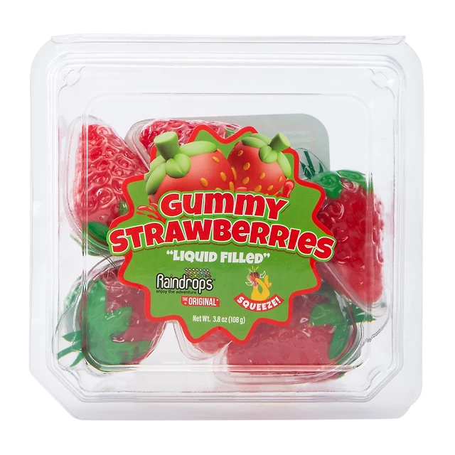 Liquid Filled Gummy Strawberries Candy 3.8oz