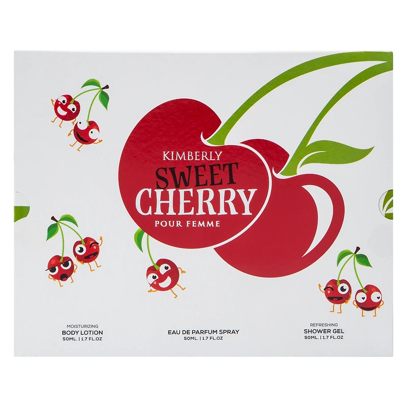 Womens Kimberly Sweet Cherry Pour Femme Fragrance Gift Set 3-Piece
