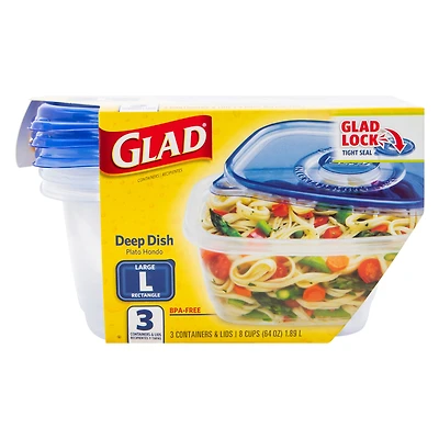 Glad® Deep Dish Storage Containers 3-Pack