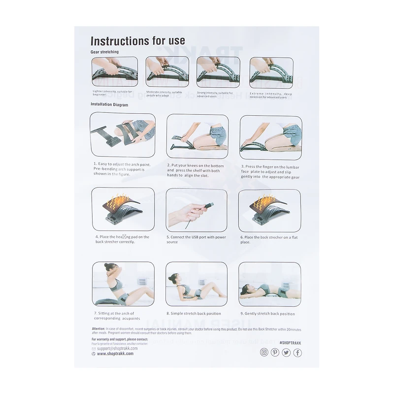 Trakk® Back Stretcher Device With Heating