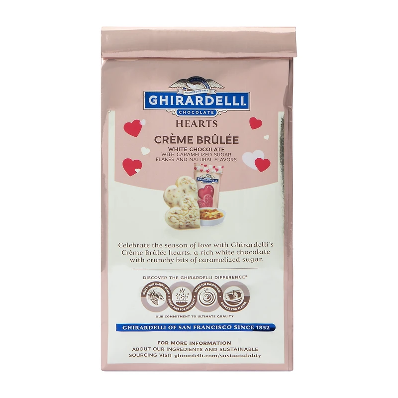 Ghirardelli® Hearts Crème Brûlée White Chocolate 4.1oz
