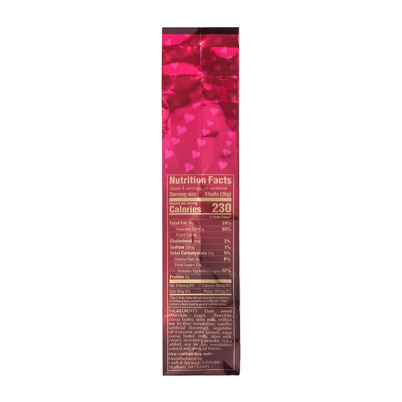 Lindt Lindor Valentine's Limited Edition Dark Strawberry Truffles 5.1oz