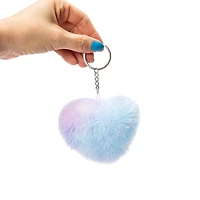 Ombre Heart Pom Keyring