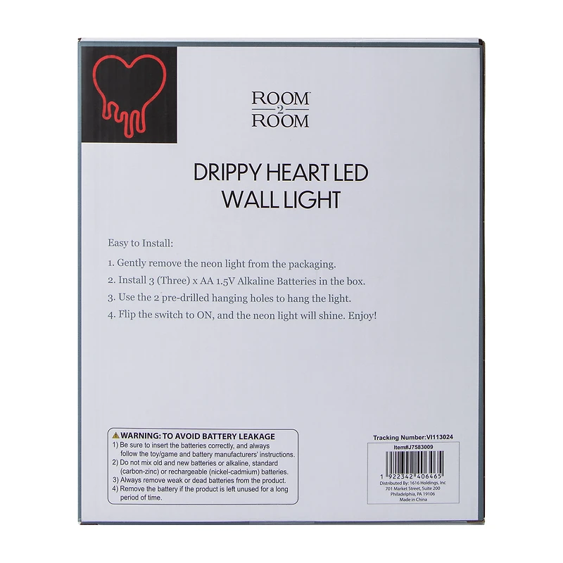 Drippy Heart LED Wall Light