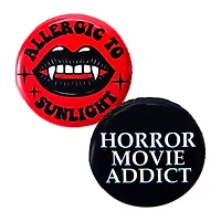 Funny Halloween Button Pins 2-Pack