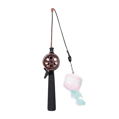 Fishing Rod Cat Toy With Plush Crinkle Teaser