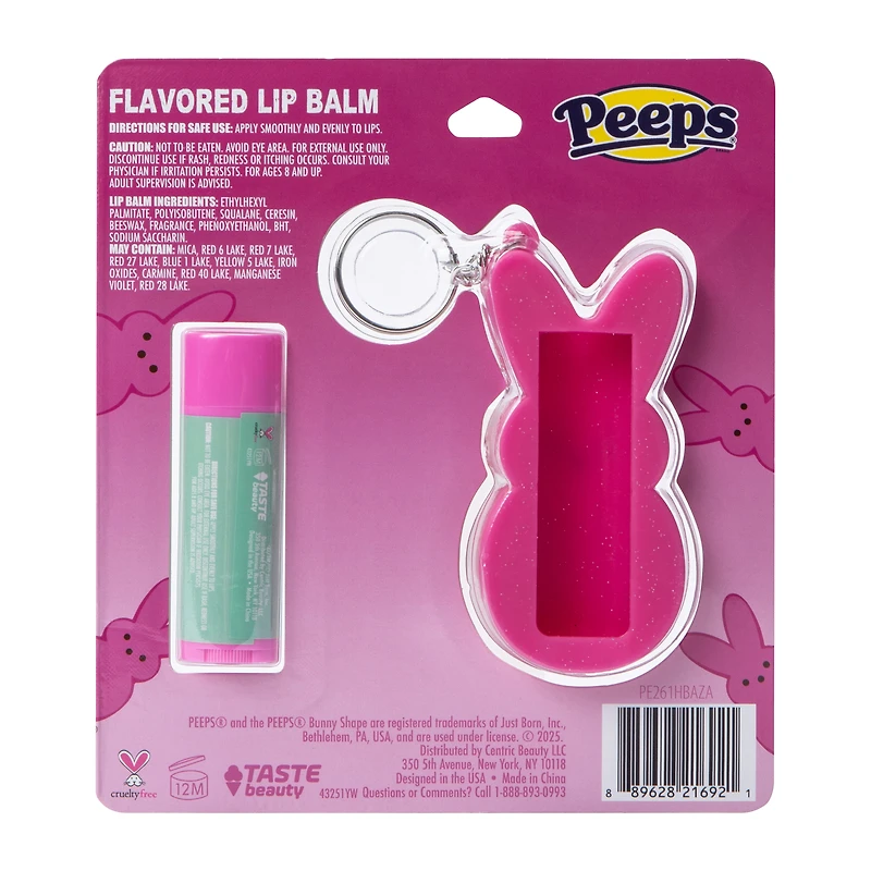 Peeps® Strawberry Marshmallow Creme Flavored Lip Balm & Keychain Set