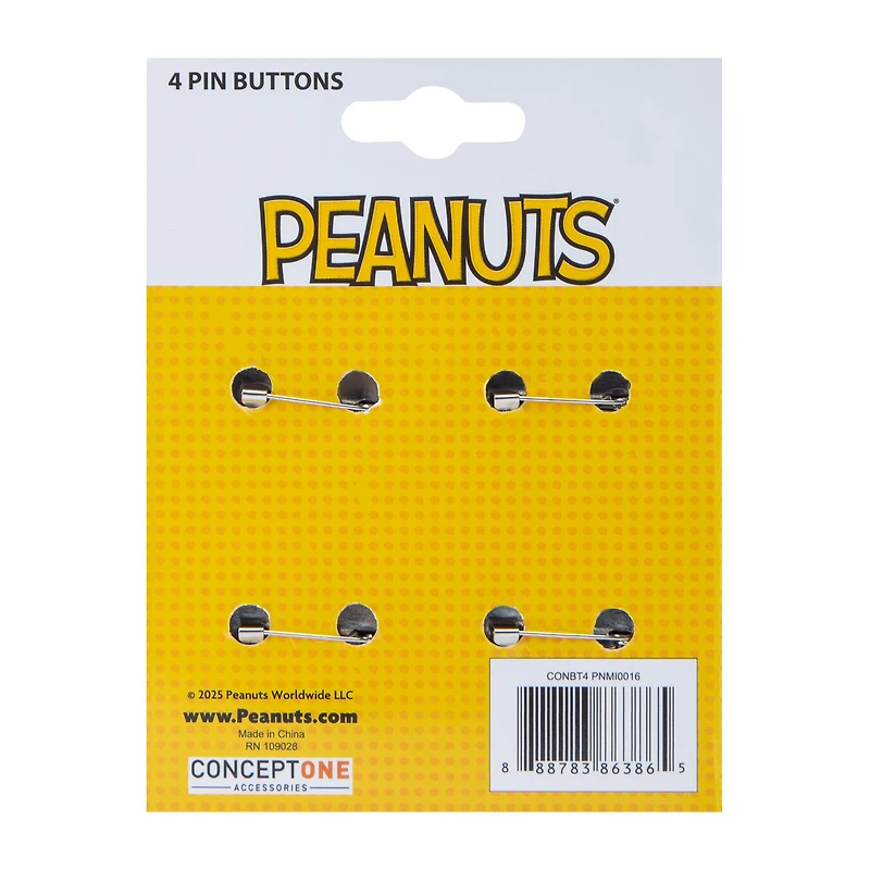 Peanuts® Pin Buttons 4-Pack