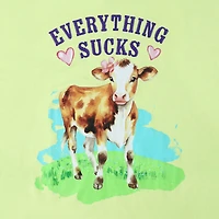 Cow Everything Sucks Graphic Tee