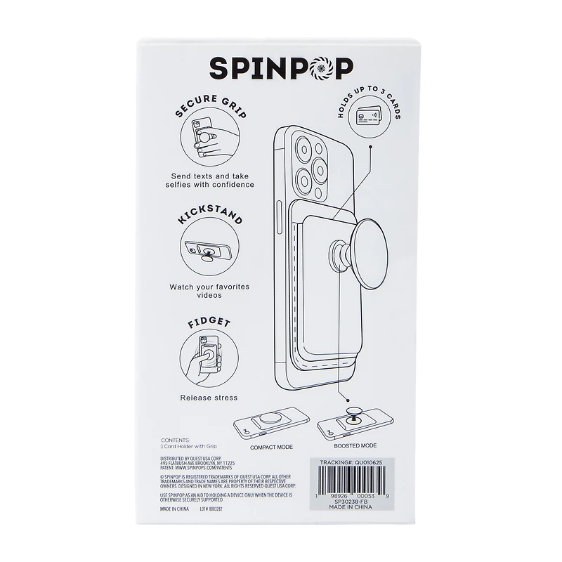 SpinPop Magnetic Card Holder & Phone Grip Combo