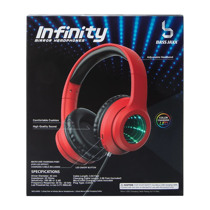 Infinity LED Wired Mirror Headphones