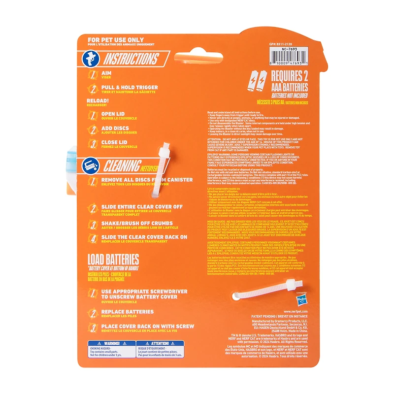 Nerf Cat Catnip Disc Blaster With Light Chase