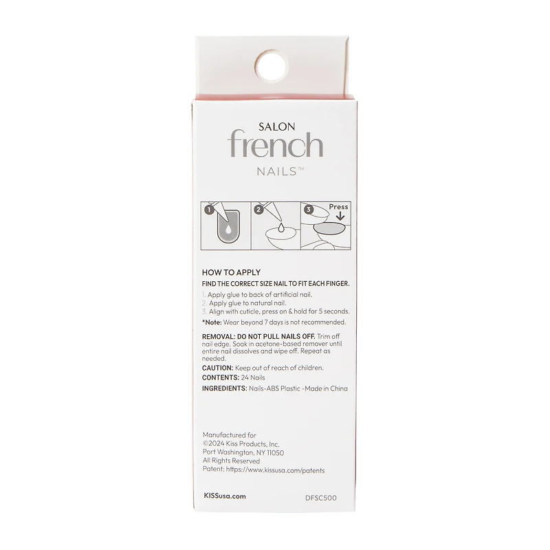 Kiss® Salon French Changeless Full-Cover Nails 24-Count