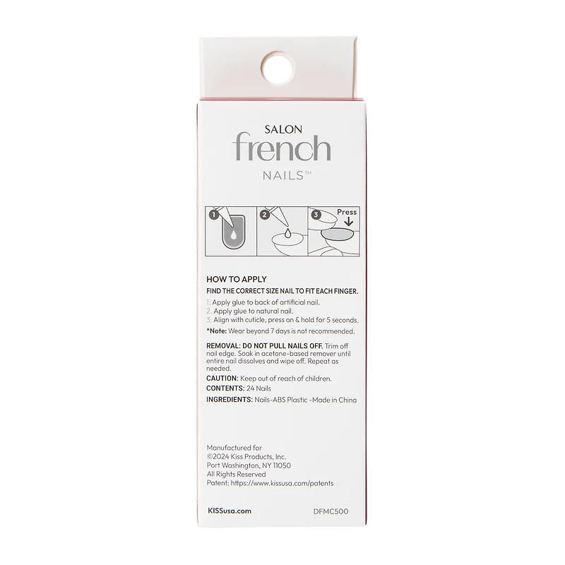 Kiss® Salon French Moon Secret Full-Cover Nails 24-Count