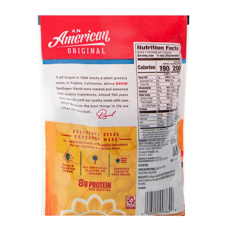 David® Honey Roasted Jumbo Sunflower Seeds 5.25oz