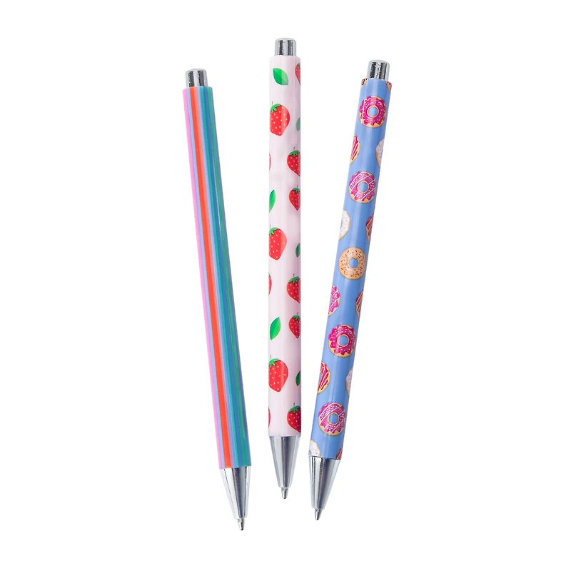 Fashion Click Pens 3-Count