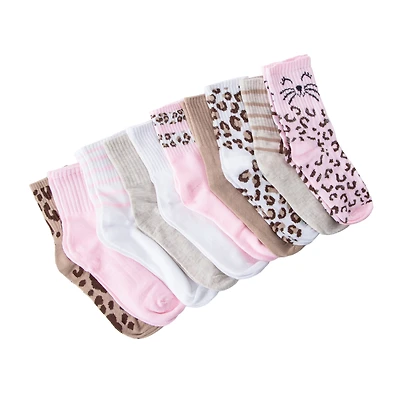 Girls Mid Crew Socks 10-Pairs