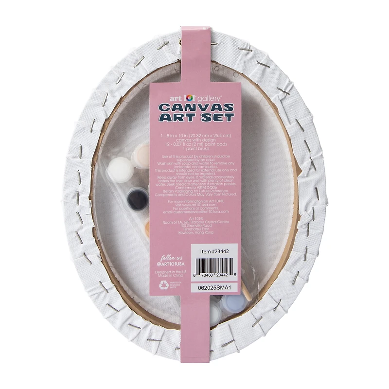 Hanging Oval Canvas Art Set 8in x 10in
