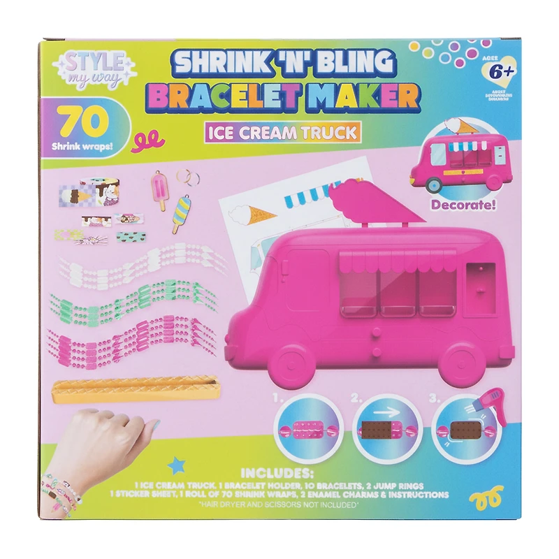 Style My Way Shrink N' Bling Bracelet Maker Ice Cream Truck Set