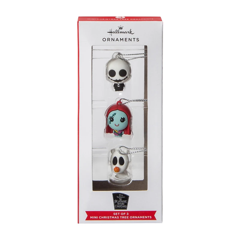 Disney Tim Burton's The Nightmare Before Christmas Mini Christmas Tree Ornaments 3-Pack
