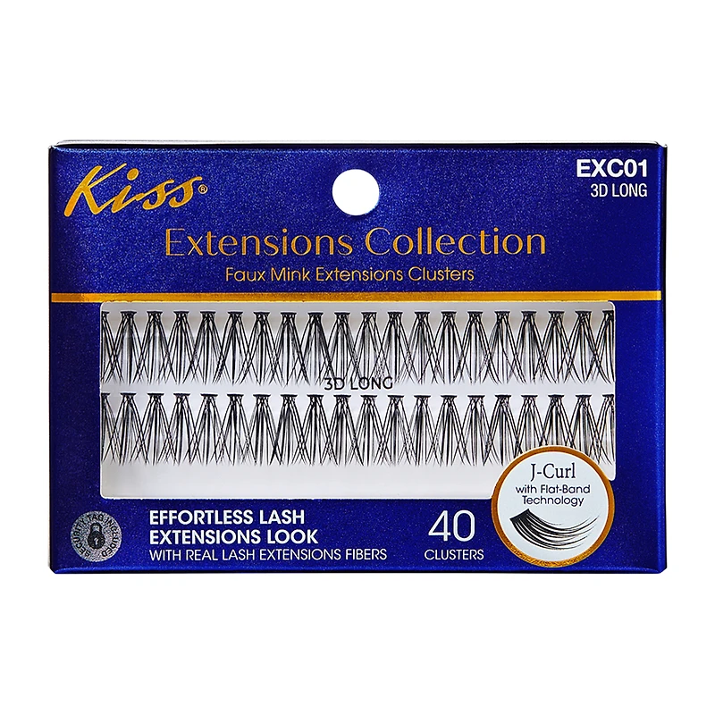 Kiss® Extensions Collection Faux Mink Extension Clusters 3D Long 40-Pack