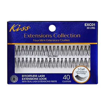 Kiss® Extensions Collection Faux Mink Extension Clusters 3D Long 40-Pack
