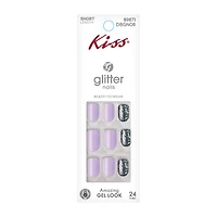 Kiss® Glitter Nails Medium Length 24-Pack