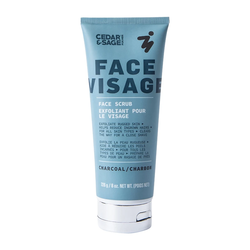 Cedar & Sage® Face Visage Face Scrub Charcoal For Men 8oz