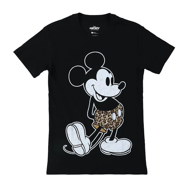 Disney Mickey And Friends Leopard Print Graphic Tee