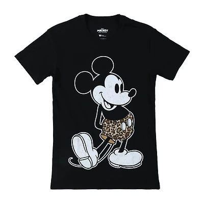 Disney Mickey And Friends Leopard Print Graphic Tee