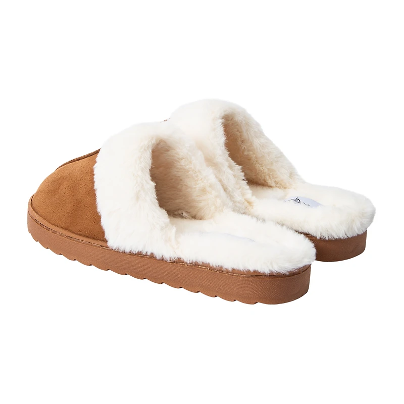 Juniors Fur Scuff Slippers