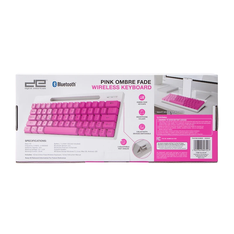 Digital Essentials™ Pink Ombre Fade Wireless Keyboard