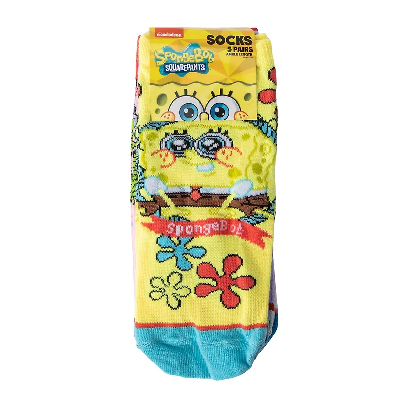 Juniors Nickelodeon™ SpongeBob SquarePants™ Ankle Length Socks 5-Pairs