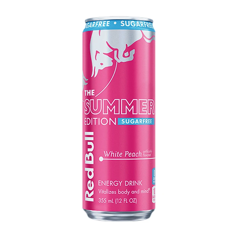 Red Bull Summer Edition White Peach Sugarfree Energy Drink 12oz