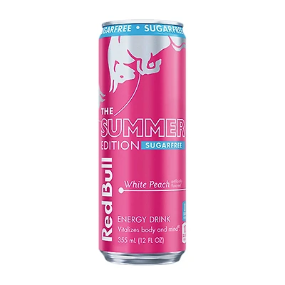 Red Bull Summer Edition White Peach Sugarfree Energy Drink 12oz