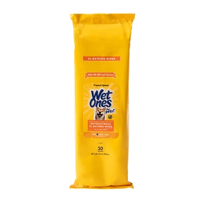Wet Ones For Pets!™ Tropical Splash Antibacterial XL Bathing 10-Wipes