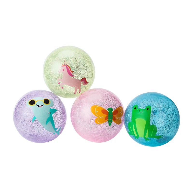 Glitter Bouncy Balls 4-Pack