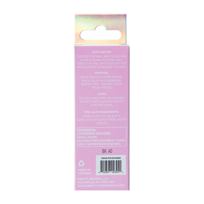 Pretty Woman Kids Pre-Glued Artificial Nails 24-Count