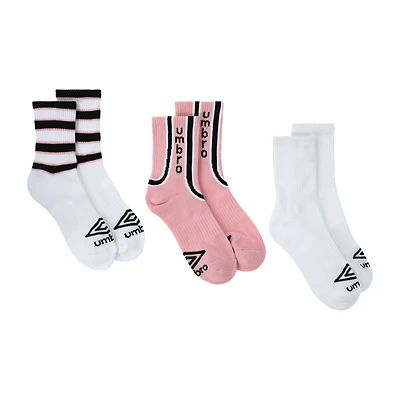 Juniors Umbro Cushion Shortie Crews Socks 3-Pairs