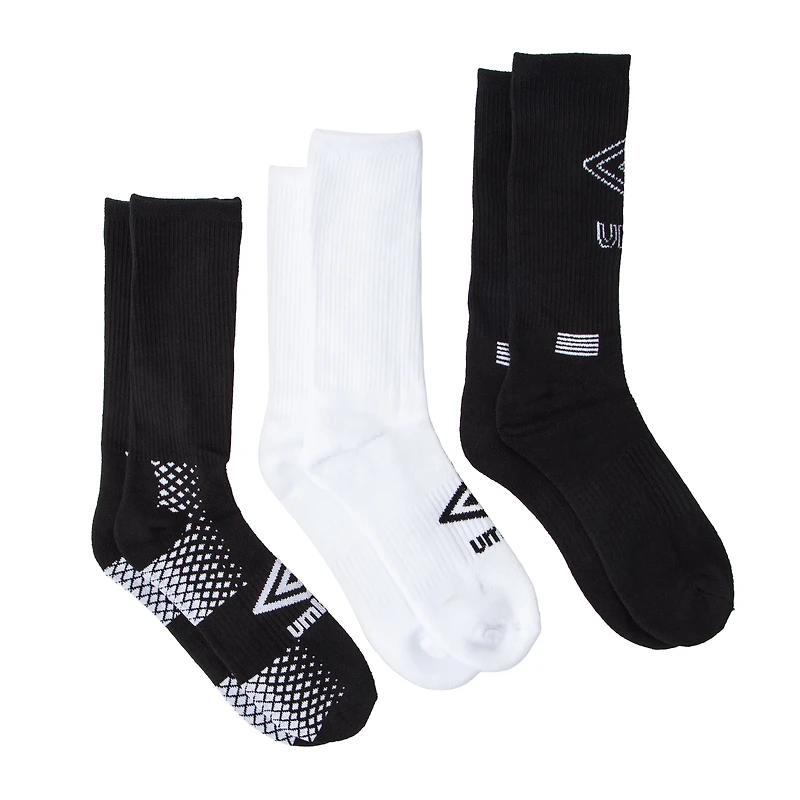 Young Mens Umbro Preformance Crews 3-Pairs