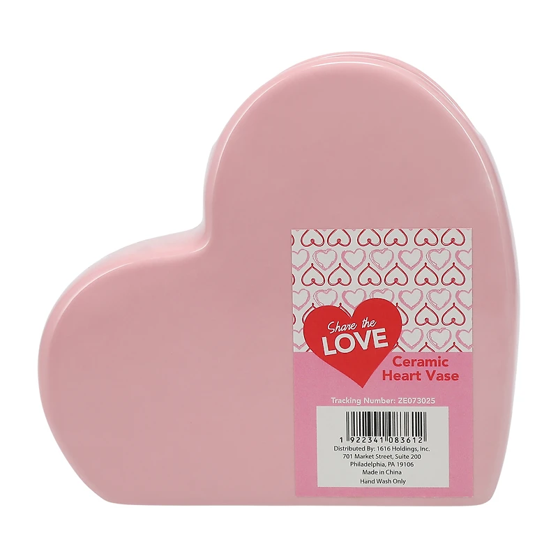 Valentine's Ceramic Heart Vase