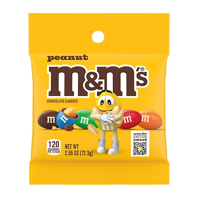 M&M'S Peanut Milk Chocolate Candy, 2.55 oz Bag
