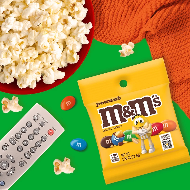 M&M'S Peanut Milk Chocolate Candy, 2.55 oz Bag