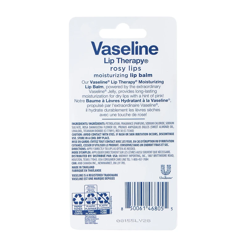 Vaseline® Rosy Lips Lip Therapy Balm 2-Pack
